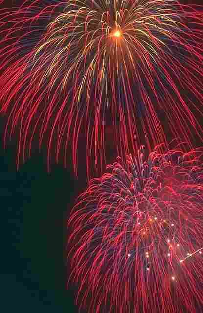 Red chrysanthemum firework